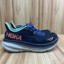 Hoka One One Clifton 9 Running Shoe Sneaker Bellwether Blue Ceramic Women  s 6.5B