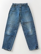 VTG ZENA 30x28.5 13 High Waisted Mom Jeans 100 Cotton Tapered Leg Made in USA