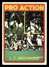 1972 Topps #257 L.C. Greenwood RC - Pittsburgh Steelers (Low Grade)