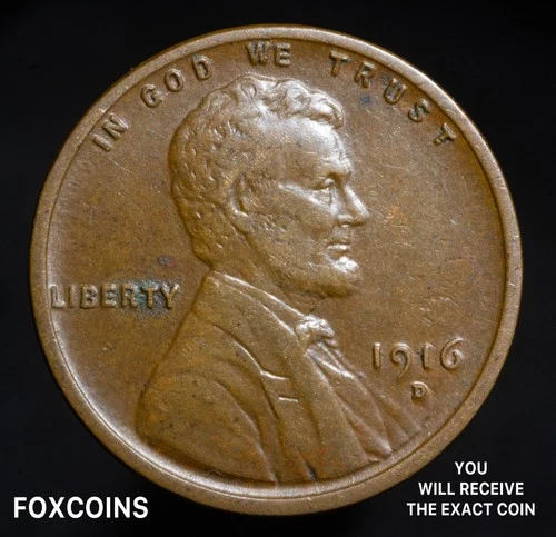 ✅ 1916-D Lincoln Wheat Cent. VERY NICE EARLY DATE. VF/XF