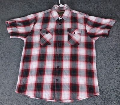 DIXXON Flannel Co. Form and Function Shirt Mens XL Red White Plaid Bamboo