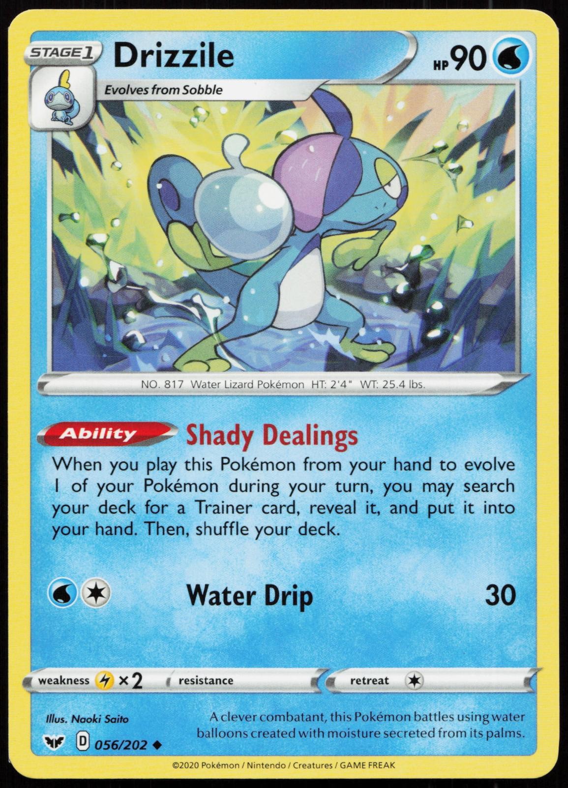 Drizzile 056/202 Uncommon Sword & Shield Pokemon Lightly Played
