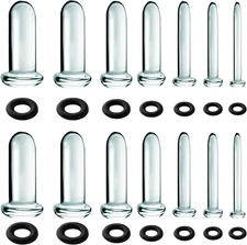 Glass Ear Gauges Stretching Kit 7Pairs/14Pcs Comfy Pain-Free Glass Ear Expander 