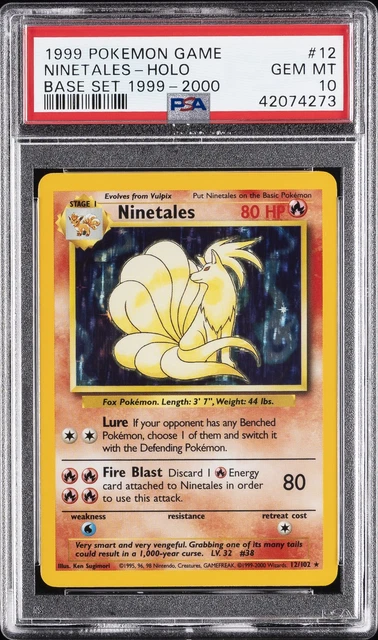 1999 POKEMON GAME 1999-2000 COPYRIGHT #12 NINETALES-HOLO PSA 10