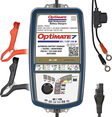 Optimate7 6V/12V - 10A, Model TM263, Gold Series High Performance Battery Charge