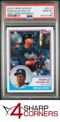 2018 TOPPS UPDATE 1983 TOPPS BASEBALL #83-13 RONALD ACUNA JR. RC BRAVES PSA 10