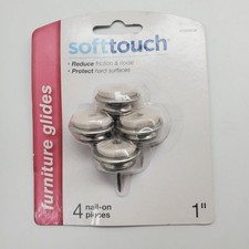 softtouch 1" Nail-On Furniture Glides Felt Pads Protectors 4 Pcs Reduce Noise