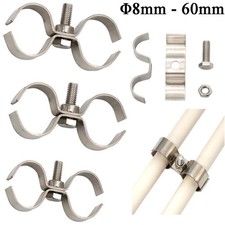 Stainless Steel A2 Double Port Pipe Clamps for Tubular Frames Secure Clip Design