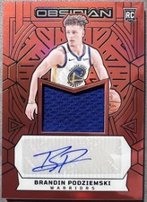 2023 Obsidian Brandin Podziemski RC Jersey Auto Orange Flood Electric Etch /75
