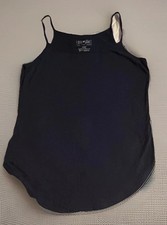 Black Solid Spaghetti Strap Camisole Tank Top Women s Size S