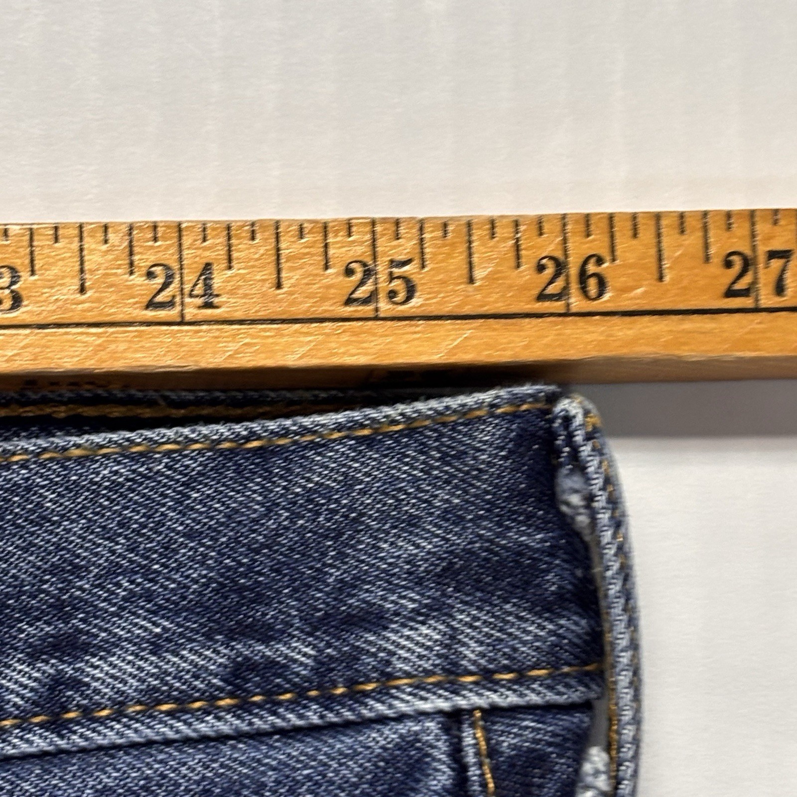 Levis 550 Modified Inseam Denim Jeans Men 52/26 Dark Wash Blue Stretch MODIFIED thumbnail 12