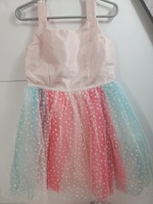 Cat  Jack Girls Dress XS 4/5 Pink Blue Tulle Party Dress Sleeveless