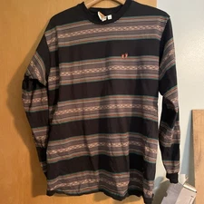 vintage 70s 80s  HANG TEN STRIPE STRIPED t shirt XL surf skate