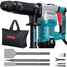 SDS-Max Demolition Jack Hammer, 11 Amp Electric | Lightweight, With 3 Chisels