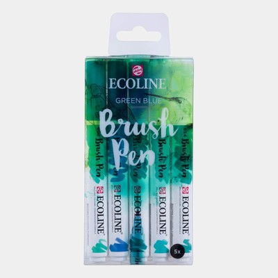 Talens Ecoline 5 brush pens ''Green Blue''