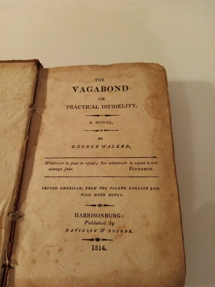 The Vagabond or Practical Infidelity by George Walker 1814 RARE - Image 2 of 3