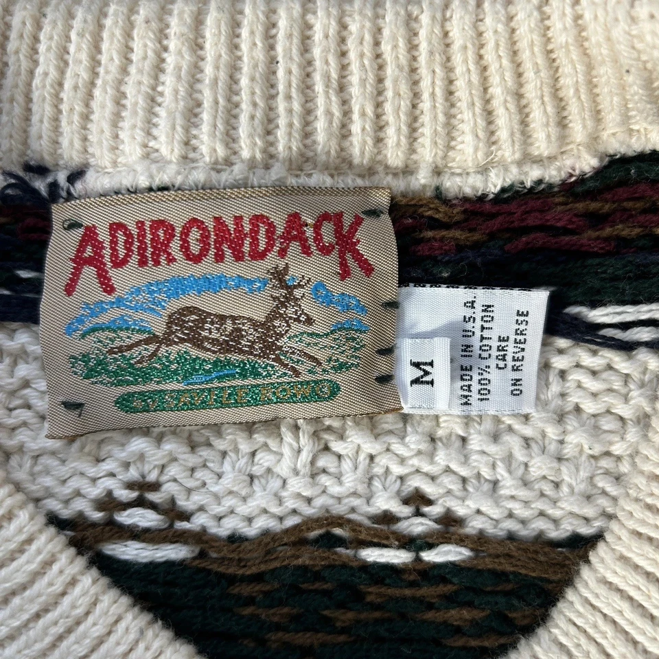 Suéter De Colección Adorondack Fair Isle Para Hombres M Invierno Árboles Algodón Multi Tejido Foto 4 de 4