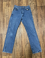 VTG Wrangler 14MWZG Womens Jeans 11x32 Blue Denim High Rise Relaxed Western USA