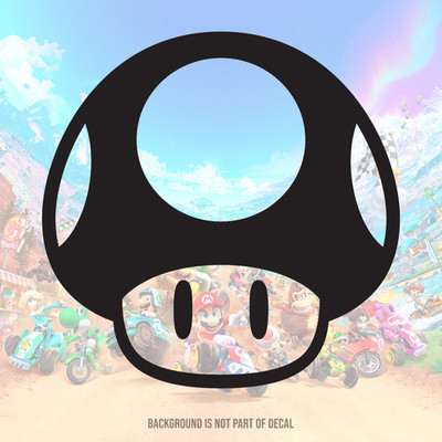 Mario Kart World Mushroom Vinyl Decal Sticker