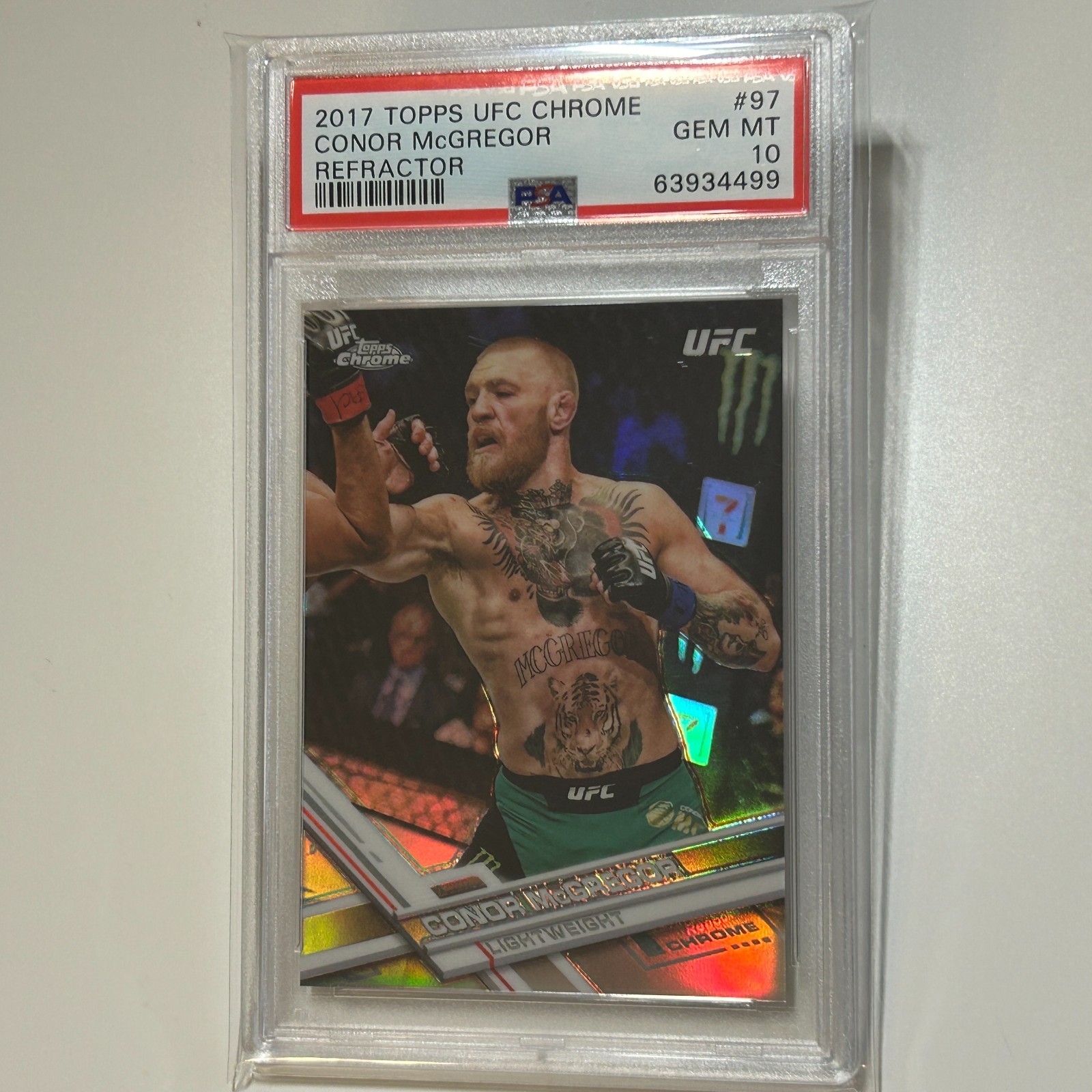 Conor McGregor 2017 Topps Chrome UFC Refractor Card #97 PSA 10 GEM MINT