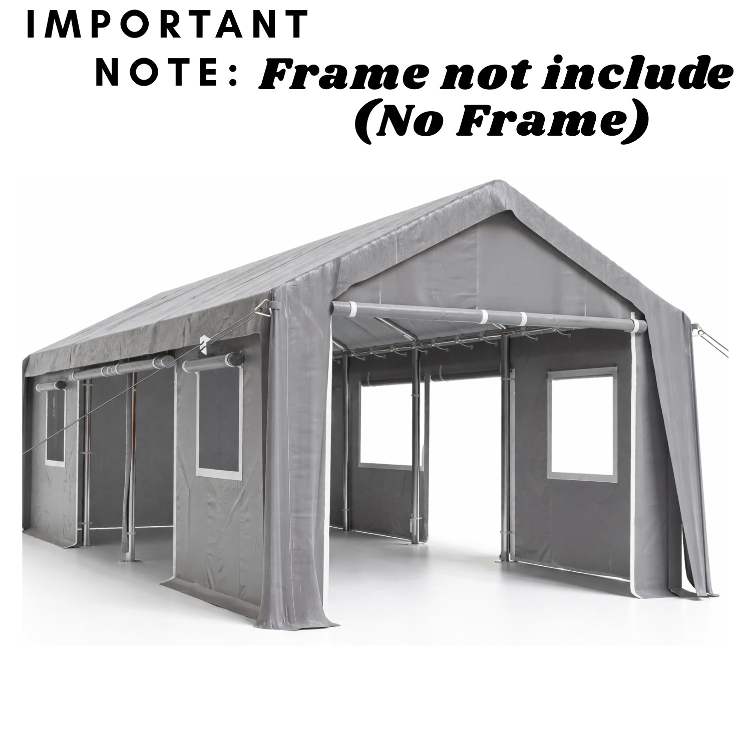 20'X10'X11' Windproof Carport Heavy Duty, Reinforced Poles & PE Canopy, USA