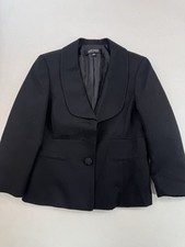 Kasper Textured Blazer Jacket Womens Size 6 Suit Jacket Black Missing Buttons