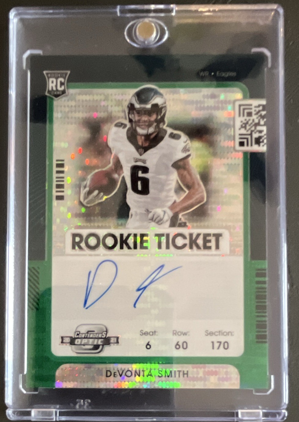 🔥Panini 2021 Contenders Green Pulsar  /15 DeVonta Smith Rookie Ticket #107 RC