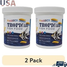 Insect Based Tropical Fish Food Crumbles High Protein Color Enhancer 2 Pack New