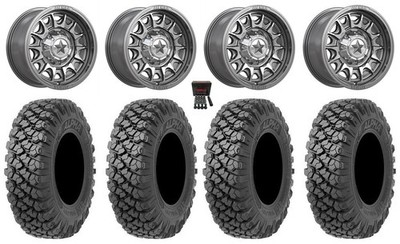 MSA Commander 15'' Wheels Platinum/Machined 35'' Alpha Soft Tires Can-Am Defender