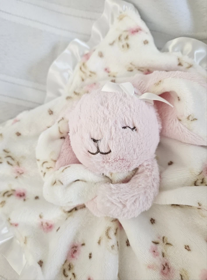 Little Me Pink Floral Bunny Baby Lovey Plush Stuffed Animal Toy Security Blanket - Image 2 of 4