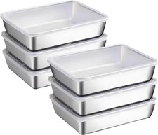 6 Pcs Stainless Steel Food Storage Containers for Kitchen and Meal Prep