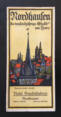 Nordhausen die tausendjährige Stadt am Harz, Reisefaltprospekt um 1938 mit Plan - Bild 1 von 4