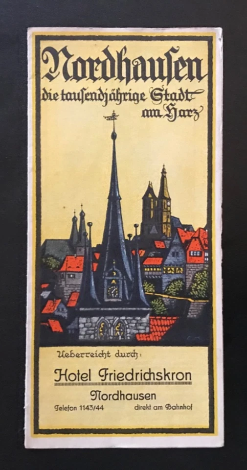Nordhausen die tausendjährige Stadt am Harz, Reisefaltprospekt um 1938 mit Plan - Bild 1 von 4