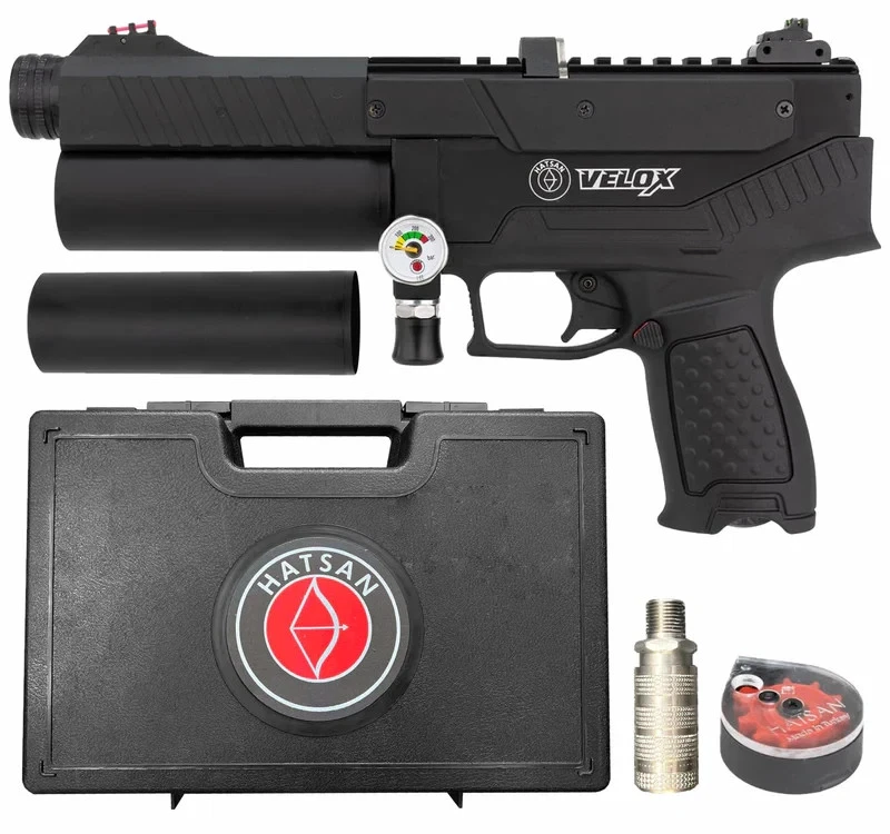 Hatsan Velox PCP .25 Cal Semi-Auto Side Bolt Black Air Pistol