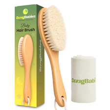 Wooden Baby Hair Brush with Natural Goat-Hair Bristles - Ultra Soft Baby Brush f