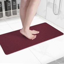 Hargiis Non-Slip Bathtub Mat, Anti Slip 40" x 28" Rectangular , Wine Red