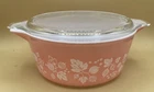 Vintage PYREX Pink Gooseberry Casserole Dish 475-B 2 1/2 Qt with LID