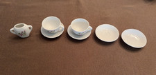 7-piece Mini Porcelain Tea set w/floral motif Partial set