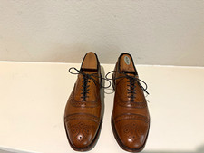 Allen Edmonds Strand Men s Brown Leather Cap Toe Brogue Oxford Lace-Up Dress 8 E