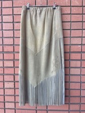 Vintage Leather Skirt Native Western wear Fringe extra small