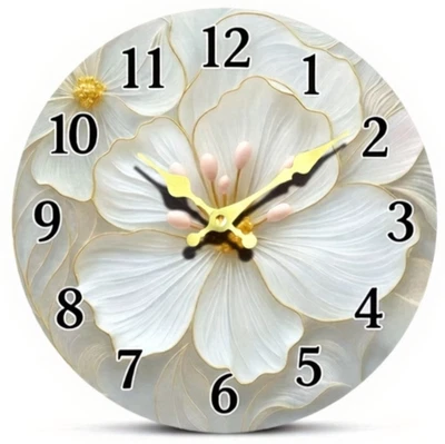 Elegant Lotus Flower - Stunning Wall Clock 30cm Ideal For Any Room, Great Gift - Image 1 of 4
