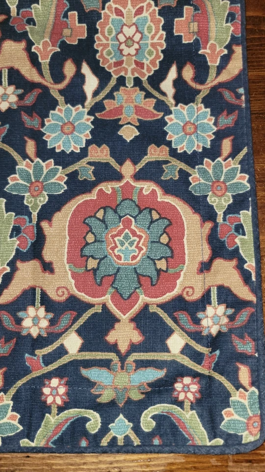  Set Chaps Ralph Lauren 2 Brompton Hall Jacobean IKAT Navy Blue Standard Shams  - Image 4 of 4