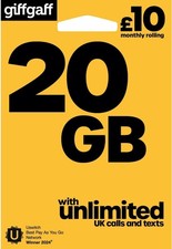Giffgaff Giff Gaff Nano Micro Standard SIM Card 3 in 1  4G & 5G