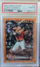 2024 Topps Chrome - Tyler Fitzgerald #131 Orange Raywave Refractor /25 (RC)