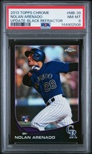 2013 TOPPS CHROME UPDATE BLACK REFRACTOR NOLAN ARENADO ROOKIE RC 38/99 PSA 8