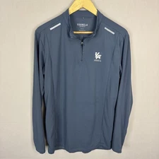 YoungLA Athletic Quarter Zip Performance Top Blue Textured Men’s Medium
