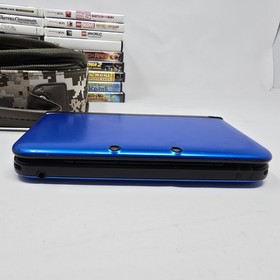 Nintendo 3DS XL Blue Console 12 Games Case Charger Bundle Lot