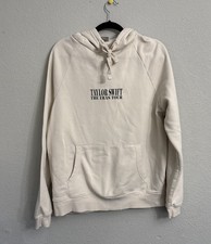 Taylor Swift The Eras Tour Hoodie Mens Small Beige Pullover Fleece Graphic