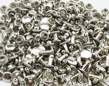 Silvery Double Cap Rivets Plane Cap 8mm and Post 6mm Pack of 200 Sets