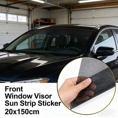 Car Window Front Windshield Visor Sun Strip Vinyl Mesh Decal Sticker Accessories